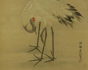 アンティークの日本の壁掛け装飾、アンティークの壁飾り、掛け軸絵画