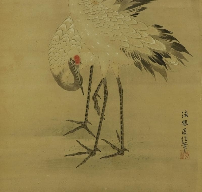 鶴の日本画の掛け軸…和風のお部屋に 鶴の日本画アートポスター☆絵画お正月和室和モダン浮世絵和柄結婚式