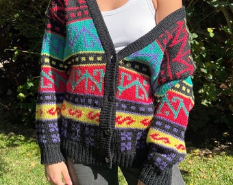 90s Abstract Knitted Cardigan