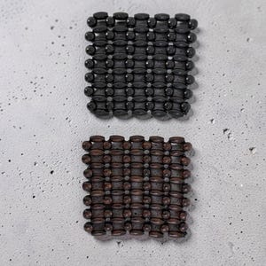 Handmade Wooden Coaster Set | One of a Kind Espresso & Black Timber Coasters | Functional Art Objects