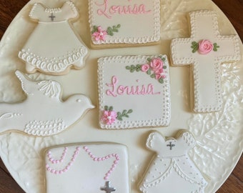 12 assorted Baptism / Christening Cookies