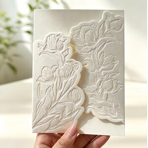 Ivory Velvet Wedding Invitation Cover, 5x7 Card Sleeve Holder, Custom Color Outer Shell