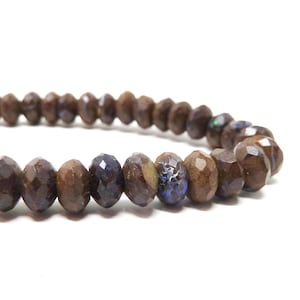 Boulder Opal Bracelet: 6mm Faceted Rondelle Beads Stretch Bracelet