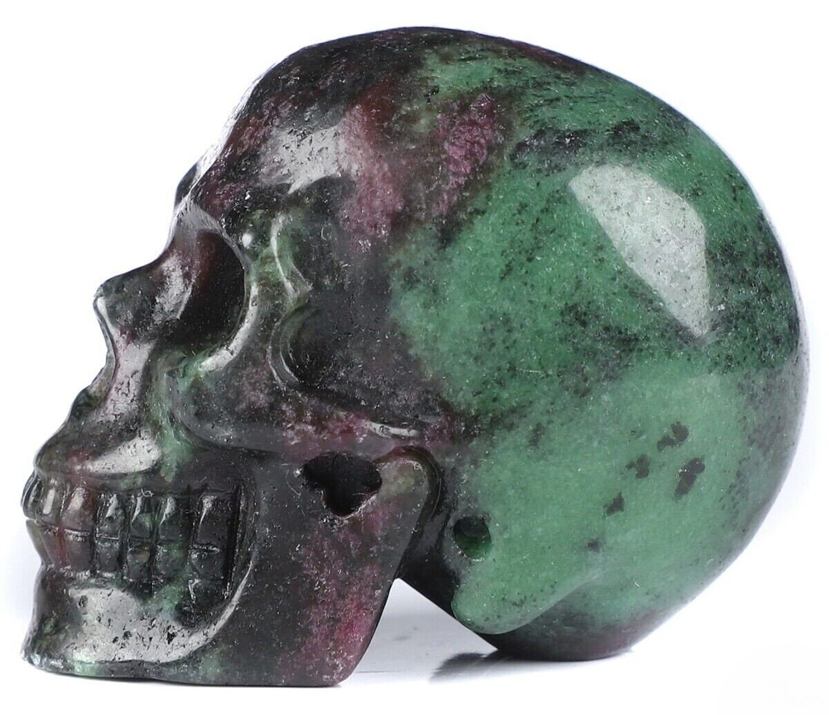 Zoisite Skull with Snakes Zoisite Skull with Snakes