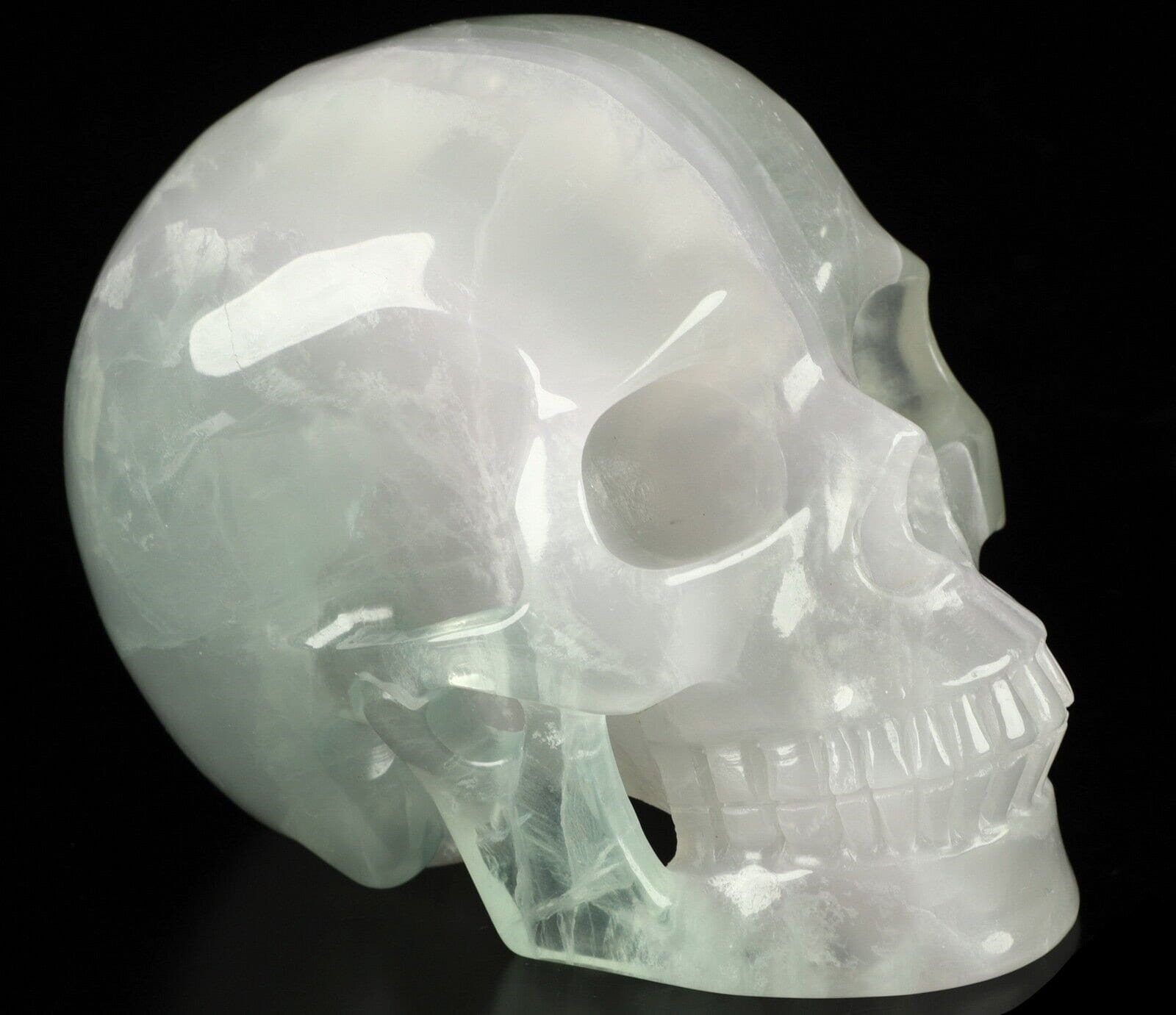 大きなレインボーフローライトスカル 5インチ 3ポンド 手彫り リアル