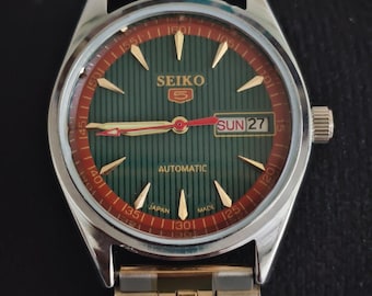 Seiko 5 Automatic Renoverad Japansk Mekanisk 36 mm Herrklocka med Rostfritt Stål
