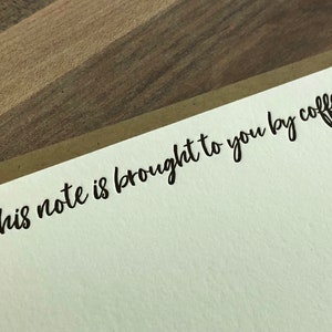 Esta nota es traída a usted por café Letterpress Nota Tarjeta de 6