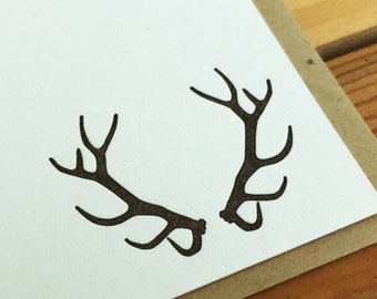 Deer Antlers Letterpress Note Card