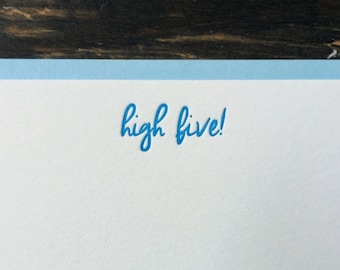High Five Letterpress Notecard - Set of 6