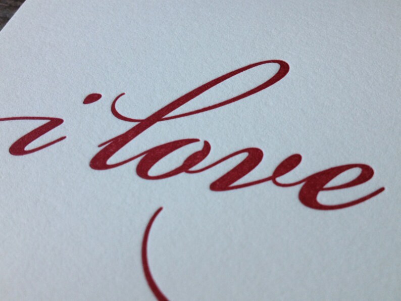 I Love You Letterpress Card image 3