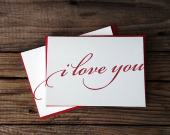 I Love You Letterpress Card