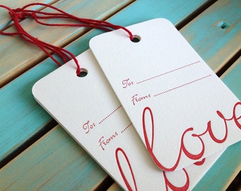 Love Letterpress Gift Tags - 10 pack