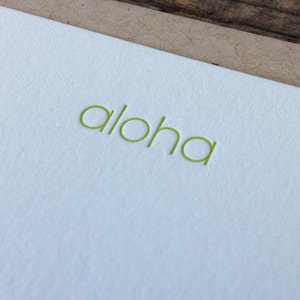 Aloha Letterpress Notecard Set of 10 image 1