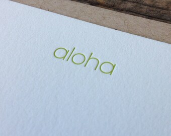 Aloha Letterpress Notecard Set of 10