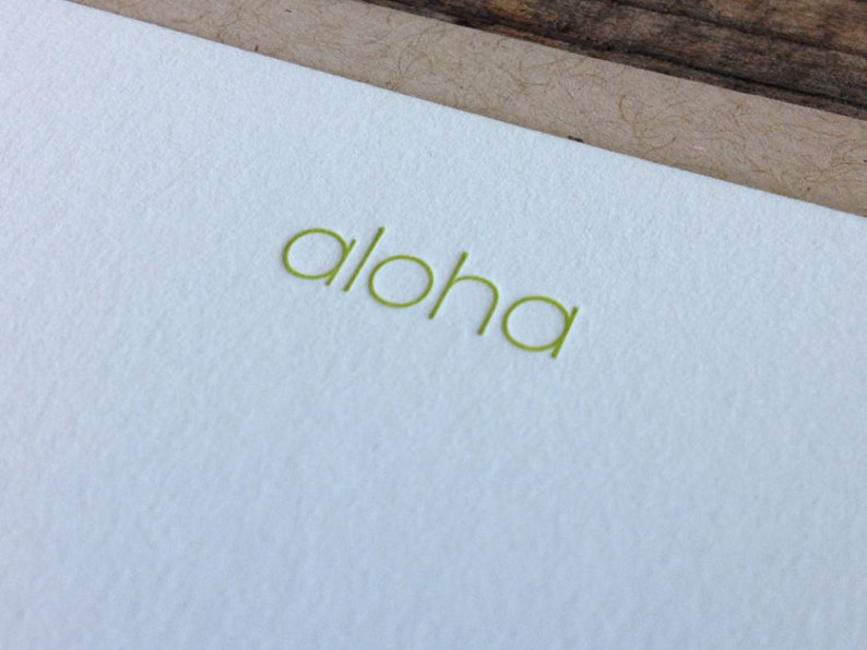 Aloha Letterpress Notecard Set of 10 image 1