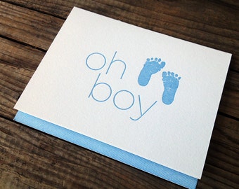 Oh Boy - Congratulations Letterpress Card