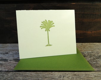 Date Palm Tree Letterpress Card