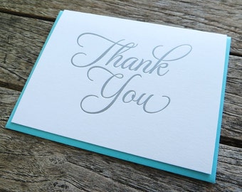 Script Thank You Letterpress Card