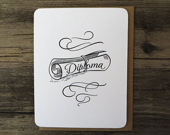 Diploma Graduation Letterpress Card