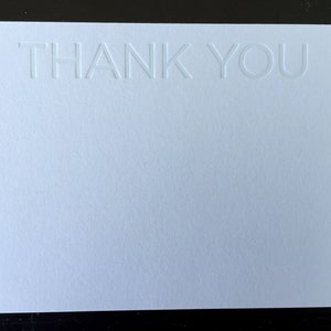 Thank You Blue Tonal Letterpress Notecard Set of 10