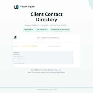 Directorio de contactos de clientes / Plantilla de Excel