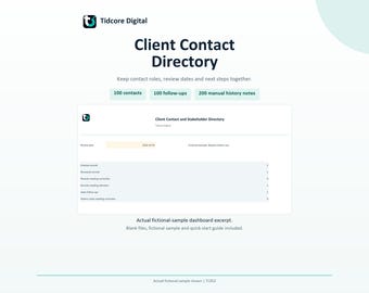 Elenco dei contatti clienti / Modello Excel