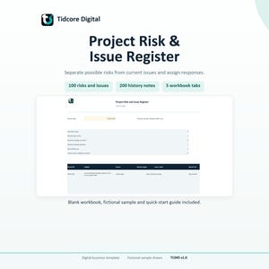 Project Risk & Issue Register | Excel Template
