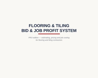 Flooring and Tiling Spreadsheet | Tiler Estimating and Job Costing Template Excel Google Sheets | Quote & Profit Calculator