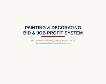 Painting Estimating Spreadsheet | Job Costing, Quote, Profit Calculator (Excel/Sheets)