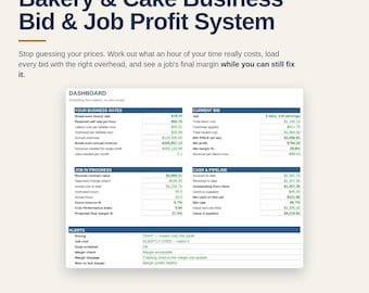 Cake Business Spreadsheet | Bakery Pricing and Order Costing Template Excel Google Sheets | Wedding Cake Price and Profit Tool