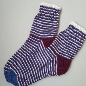 Hand Knitted Wool Socks Colorful Socks for Women Wool Socks Size Medium,Large-US W8 /EU 39 image 1