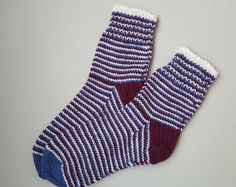 Hand Knitted Wool Socks -Colorful Socks for Women -Wool Socks- Size Medium,Large-US W8 /EU 39