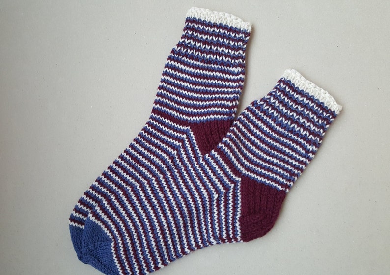 Hand Knitted Wool Socks Colorful Socks for Women Wool Socks Size Medium,Large-US W8 /EU 39 image 1