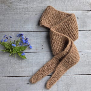 Hand Knitted Sophie Scarf - Knitted Neck Scarf - Small Knit Scarf - Alpaca Wool Sophie Scarf