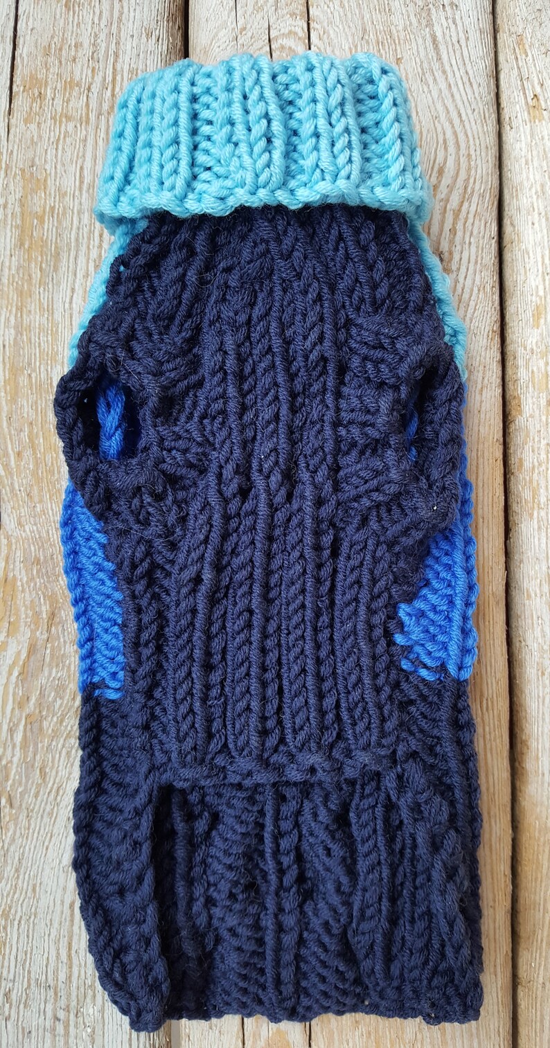 Small Dog Sweater Blue Dog Sweaterdog Coatdog Costumedog Etsy