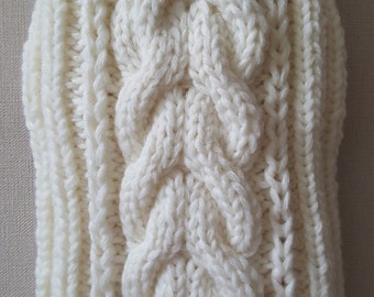 White Cable Knit Dog Sweater-Knitted Dog Sweater-Dog Coat-Dog Costume-Dog Clothes- Multiple Sizes