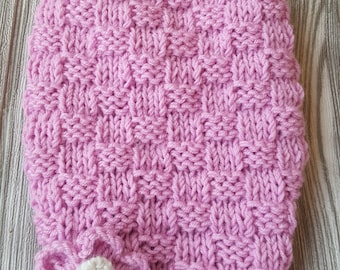 Small Dog Sweater -Hand knit Dog Sweater-Dog Coat-Dog Costume-Dog Clothes-Dog fashion- Pink Dog Sweater-Size S