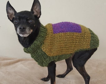 Hand Knit Dog Sweater -Small Dog Sweater-Chihuahua sweater-Pet Sweater-Dog Costume Multiple sizes