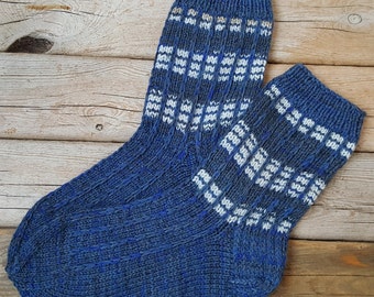 Hand Knitted Wool Socks For Men-Colorful socks-Multiple sizes