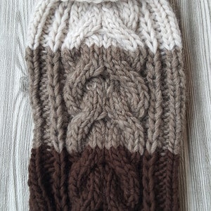 Small Dog Sweater -Hand Knit Dog Sweater-Hand Knit-Chihuahua Sweater-Dog Coat-Dog Costume-Dog Clothes Size M -Brown Dog Sweater