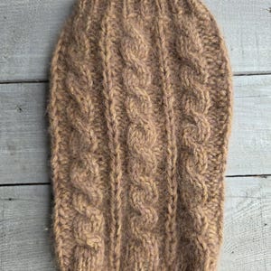 Small Dog Sweater -Hand knit Dog Sweater-Dog Coat-Dog Costume-Dog Clothes-Dog fashion- Beige Dog Sweater-Size S