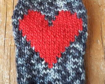 Hand Knit Heart Design Dog Sweater -Small Dog Sweater-Chihuahua sweater-Pet Heart Sweater-Dog Heart Costume size  XS /S/ M