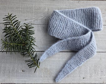 Hand Knitted Sophie Scarf - Knitted Neck Scarf - Small Knit Scarf - Cashmere Wool Sophie Scarf