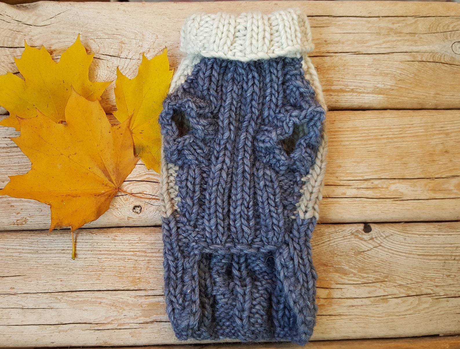 Small Dog Sweater cable Knit Dog Sweaterhand Knitchihuahua Etsy