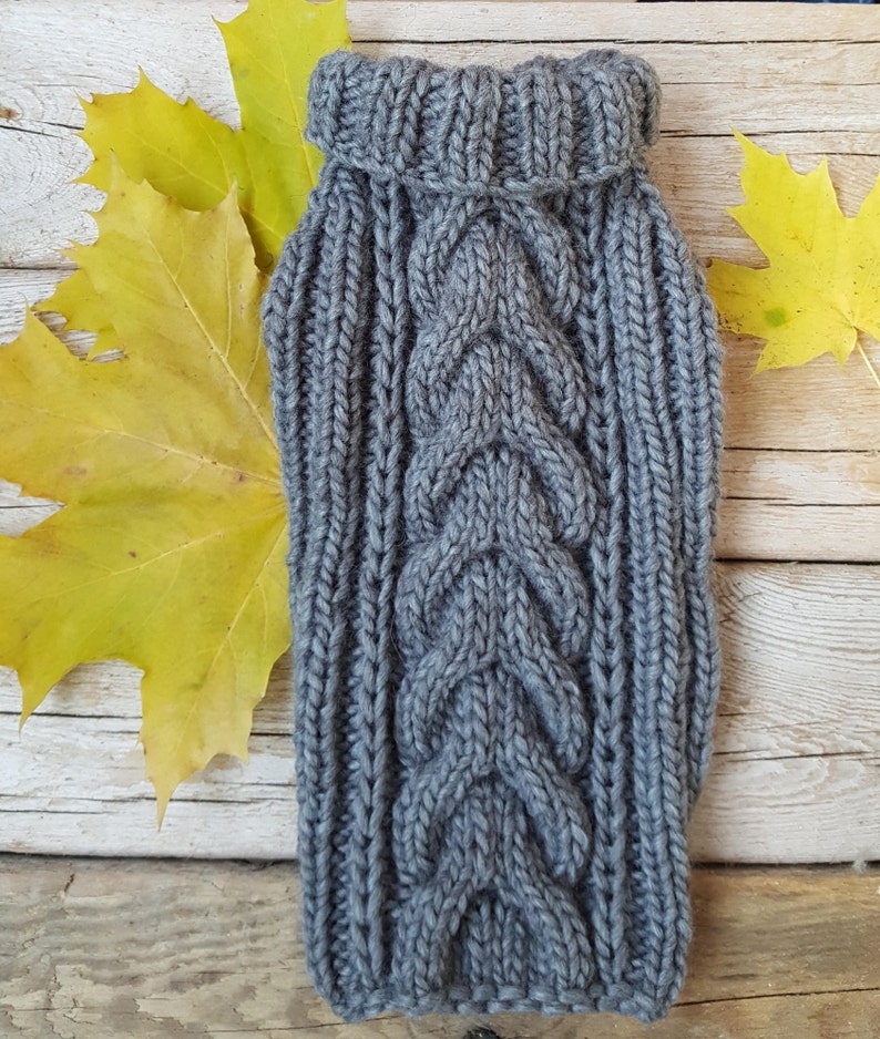 Gray Cable Knit Dog Sweater small Dog Sweaterchihuahua Etsy