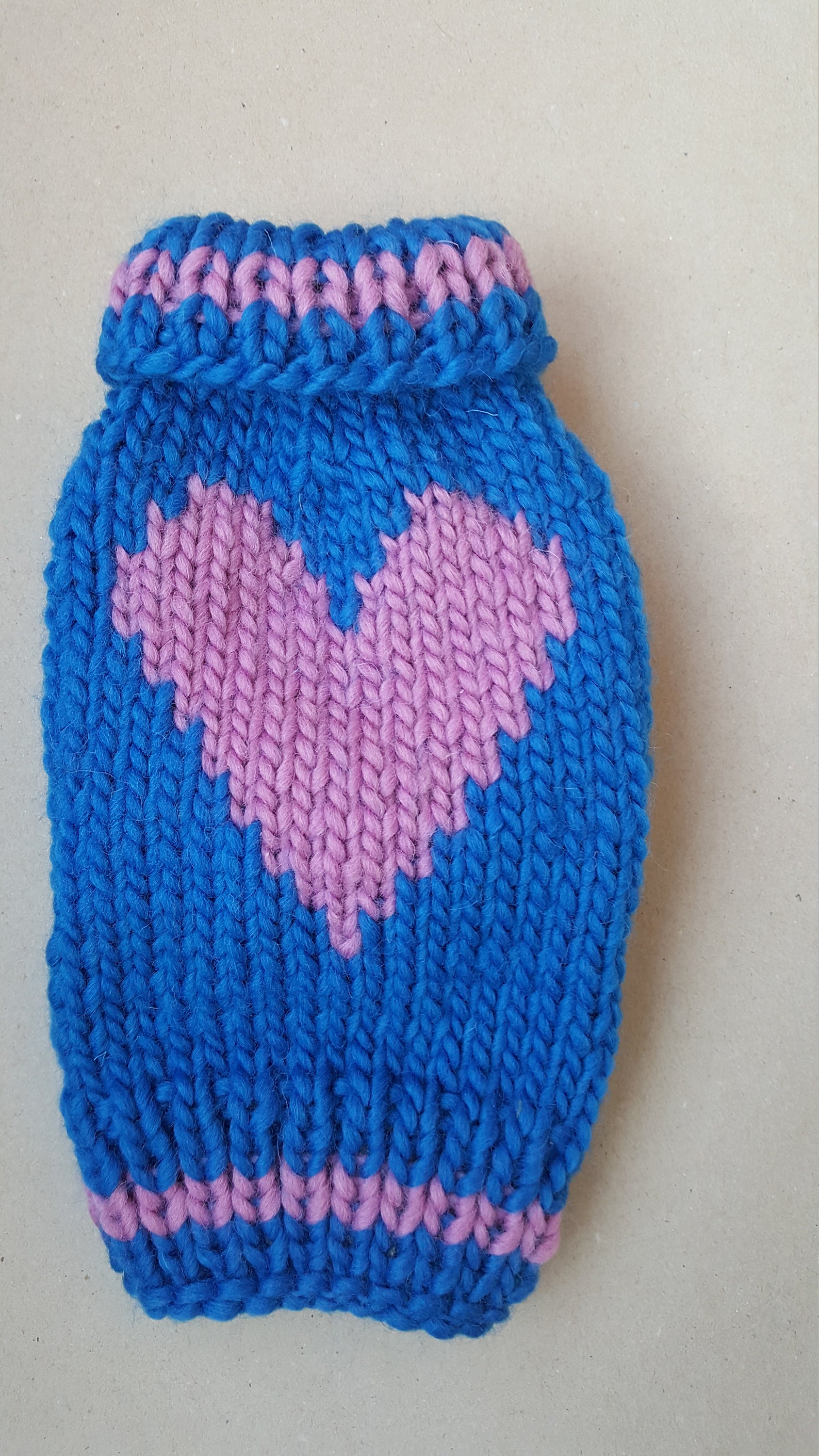 Heart Felt Knit Dog Jumper Blue