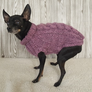Small Dog Sweater-Chihuahua sweater-Pink Pet Sweater-Dog Costume Size XS/S