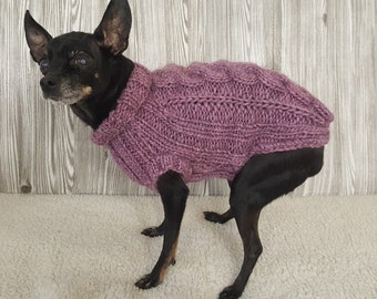 Small Dog Sweater-Chihuahua sweater-Pink Pet Sweater-Dog Costume Size XS/S