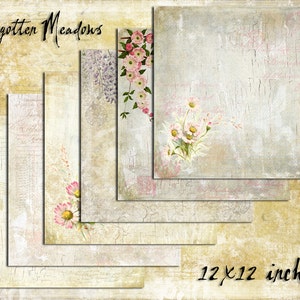 Digital Paper Pack Forgotten Meadows 12x12 downloadable printables image 1