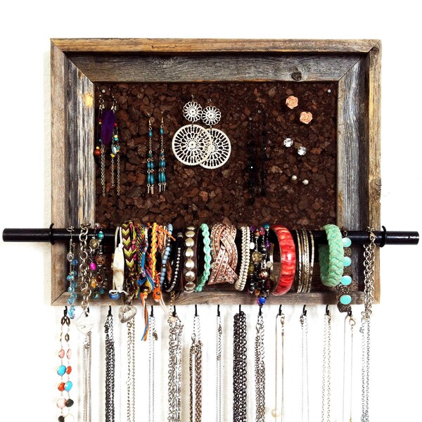 12 1/2" x 15 1/2" Custom Barn Wood Jewelry Organizer